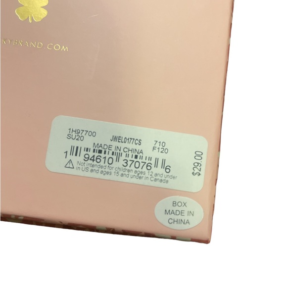 Lucky Brand Wood And Gold Tone 2 1/2” Hoop Earrings Brand New In Box  #11 - Picture 4 of 6